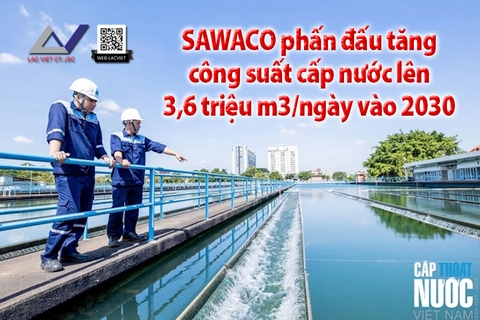 SAWACO phấn đấu tăng công suất cấp nước lên 3,6 triệu m3/ngày vào năm 2030