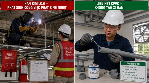 So sánh hàn ống thép và liên kết dung môi ống CPVC