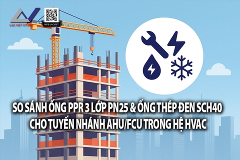 So sánh Ống PPR 3 lớp PN25 và Ống thép đen SCH40 cho tuyến nhánh AHU/FCU trong hệ HVAC