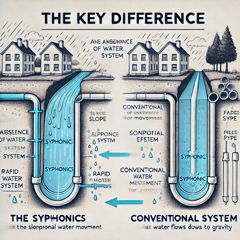Sự khác biệt chính giữa hệ thống thoát nước Syphonics và Conventional