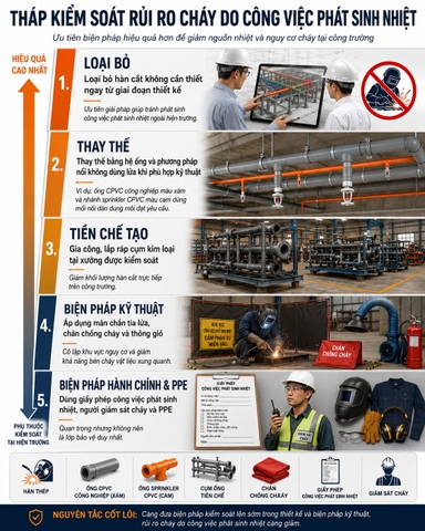 Thiết kế giảm công việc phát sinh nhiệt và nguồn phát lửa trong công trình MEP