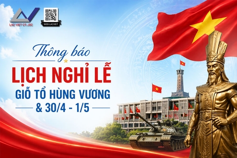 Lịch nghỉ lễ Giỗ Tổ Hùng Vương & 30/4-01/05 2026 | Lạc Việt