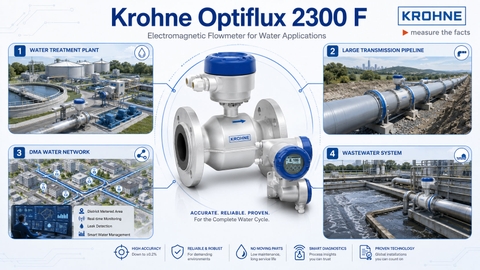 Ứng dụng của Krohne Optiflux 2300F trong nhà máy nước, DMA và tuyến DN lớn