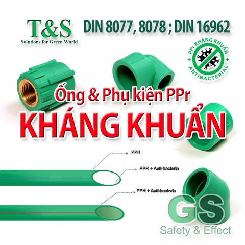 Ống PPr kháng khuẩn nhãn hiệu GS