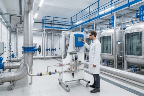 Thiết bị đo Clo dư online lắp tại nhà máy nước để giám sát