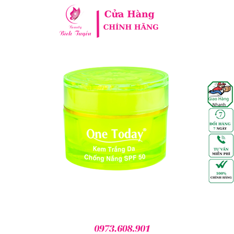 KEM TRẮNG DA, CHỐNG NẮNG SPF50  ONE TODAY 9g