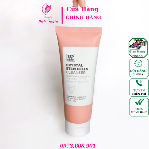 Sữa rửa mặt tế bào gốc cao cấp Wskin Crystal Stem Cells Cleansing Foam