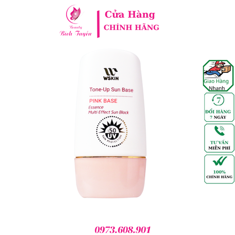 Kem Chống Nắng Lót Makeup WSKIN Sun Base Pink Base SPF50+ PA++++