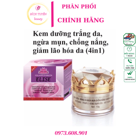 ELISE kem mụn trắng da chống nắng lão hóa da 4 in1  10 g