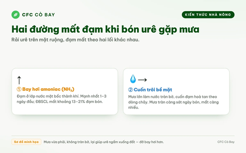 Bón urê xong gặp mưa có mất phân không?