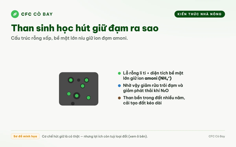Than sinh học trộn trong phân có giữ được đạm lại trong đất không?