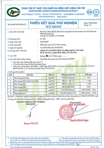 CFC - Kết quả quan trắc môi trường - Quí 1 2025