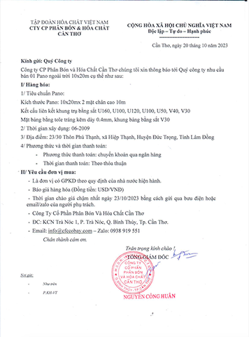 CFC - Mời chào giá biển quảng cáo
