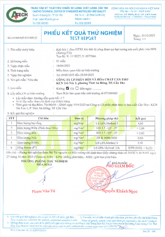 CFC - Kết quả quan trắc môi trường - Quí III