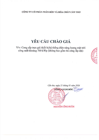 CFC - Mời chào giá thiết bị