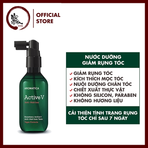 Nước Dưỡng Tóc Giảm Rụng Tóc Aromatica Rosemary Active V Anti-Hair Loss Tonic 100ml | NHƯ NHIÊN HOUSE Nước Dưỡng Tóc Giảm Rụng Tóc Aromatica Rosemary Active V Anti-Hair Loss Tonic 100ml | NHƯ NHIÊN HOUSE