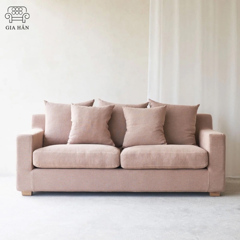 Ghế Sofa Văng Vải Nỉ Beccy - Hồng san hô - sofa gia hân