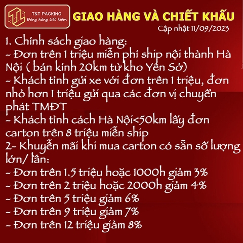 BÁO GIÁ HỘP CARTON XỐP HƠI BĂNG DÍNH MỚI NHẤT NGÀY 11/09/2023