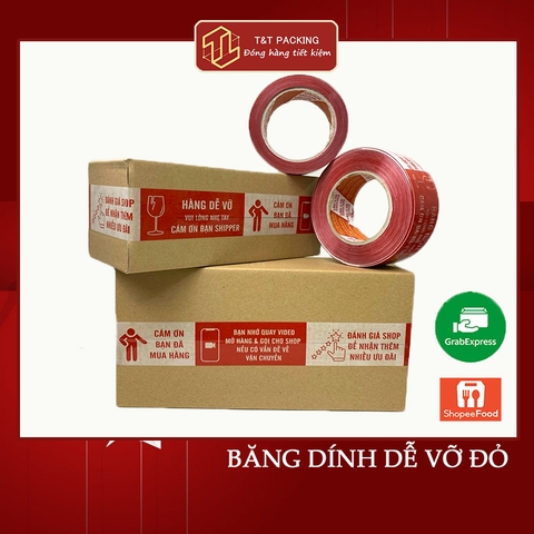 BĂNG DÍNH DỄ VỠ ĐỎ QUAY VIDEO KHI MUA HÀNG