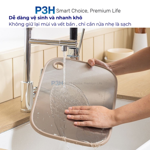 Thớt hai mặt LocknLock Double sided board inox 304, nhựa PP kháng khuẩn CKD096IVY P3H