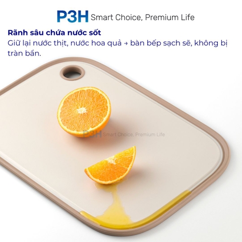 Thớt hai mặt LocknLock Double sided board inox 304, nhựa PP kháng khuẩn CKD096IVY P3H