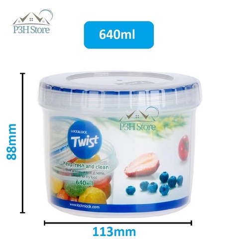 Hộp nhựa nắp vặn Lock&Lock Twist bảo quản thực phẩm nhiều dung tích LLS111 LLS121 LLS131 LLS141 LLS122 LLS113 LLS143