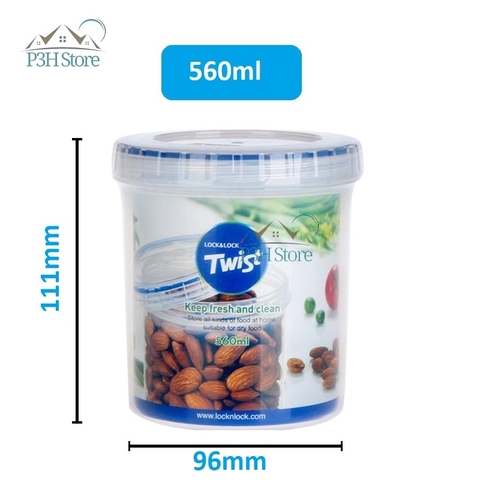 Hộp nhựa nắp vặn Lock&Lock Twist bảo quản thực phẩm nhiều dung tích LLS111 LLS121 LLS131 LLS141 LLS122 LLS113 LLS143