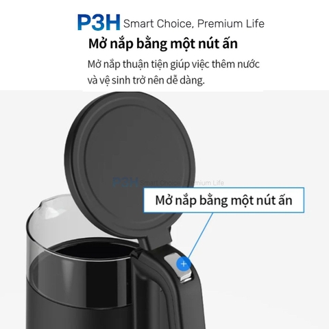 Ấm đun siêu tốc LocknLock Digital electric kettle 1.7L- Màu đen EJK286BLK P3H