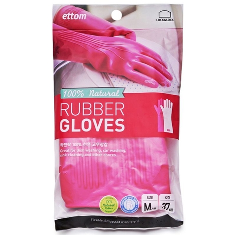 Bao tay găng tay rửa chén cao su tự nhiên Lock&Lock ETM805P ETM804Y ETM803Y