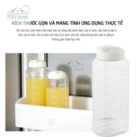 Bình đựng nước nhựa Lock&Lock Chess Water Bottle 1.0L/1.5L Nắp màu trắng HAP810 HAP812 P3hstore