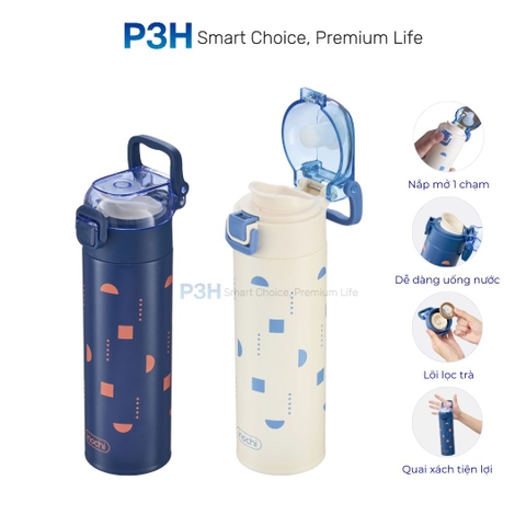 Bình Giữ Nhiệt Inochi 500ml Fuji Stead nắp mở 1 chạm quai xách tiện lợi P3H