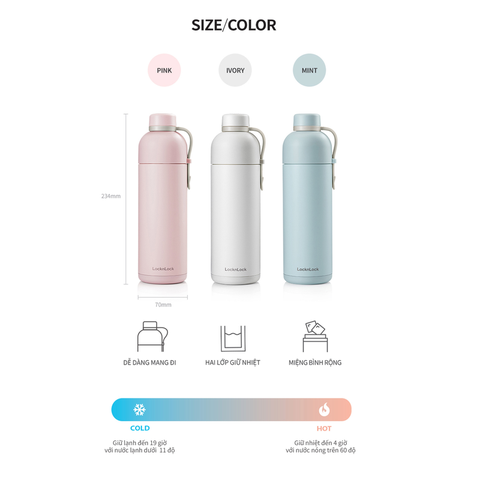 Bình giữ nhiệt Lock&Lock Belt Bottle 490ml LHC4267
