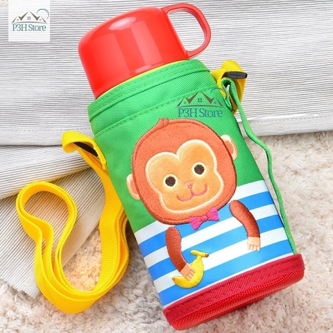 Bình nước giữ nhiệt dành cho bé Lock&Lock Cartoon có quai đeo 2 đầu rót LHC1435