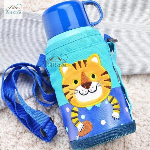 Bình nước giữ nhiệt dành cho bé Lock&Lock Cartoon có quai đeo 2 đầu rót LHC1435