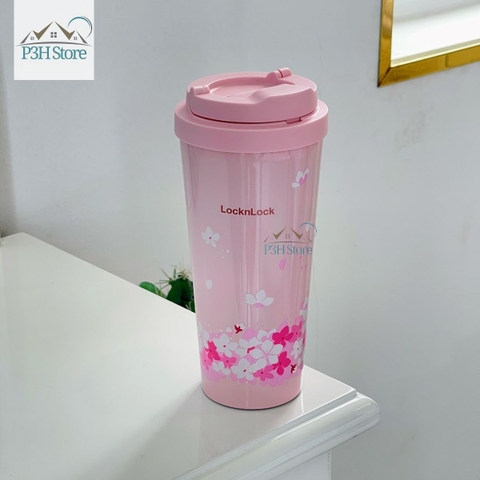 Bình Giữ Nhiệt Lock&Lock Energetic One-touch Tumbler 550ml LHC3249 Peach Blossom