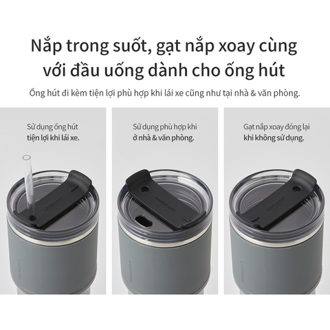 Bình giữ nhiệt Lock&Lock Metro Drive 650ml thiết kế riêng cho ngưới lái xe LHC4277S