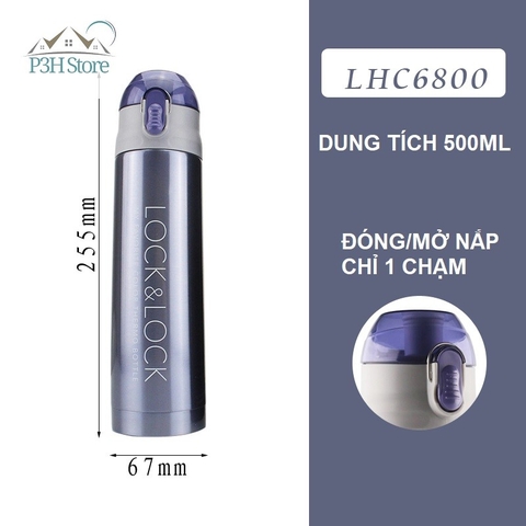 Bình giữ nhiệt Lock&Lock Vacuum Bottle dung tích 500ml giữ được nóng và lạnh LHC6800FU