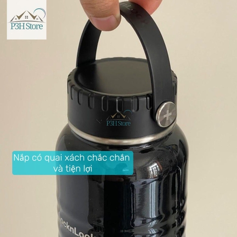 Bình Giữ Nhiệt LocknLock 900ml Wave Handle màu đen LHC4163BLK