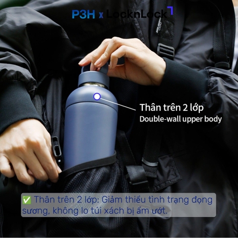 Bình Giữ Nhiệt LocknLock 700ml Balance Fit LHC4400 Chỉ Dùng Đồ Uống Lạnh mở nắp dùng được như ly giữ nhiệt P3H