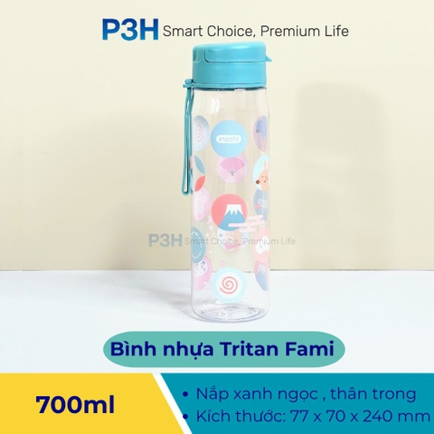 Bình nước FAMI nhựa tritan Inochi dung tích 350ml/500ml/700ml với họa tiết sinh động P3H