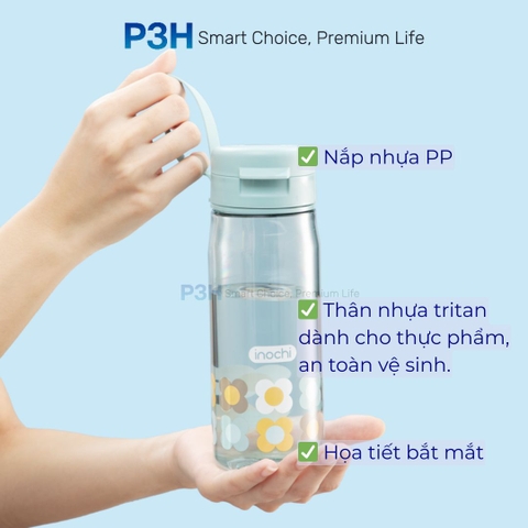 Bình nước FAMI nhựa tritan Inochi dung tích 350ml/500ml/700ml với họa tiết sinh động P3H