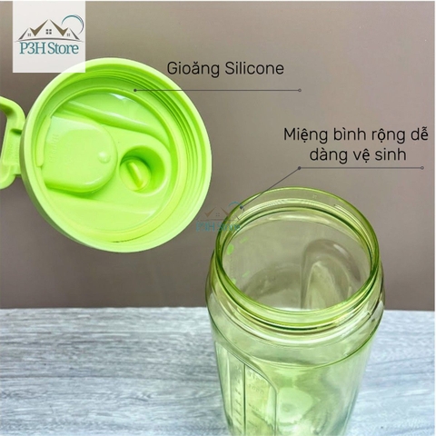 Bình nước LocknLock 1.5L Active Large Bottle có quai xách nhựa PET BPA FREE HAP941 P3HStore