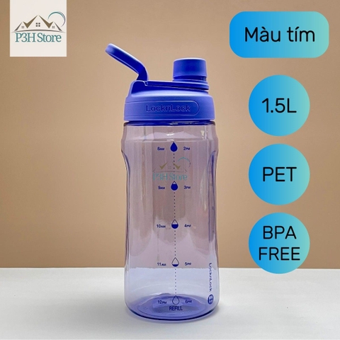 Bình nước LocknLock 1.5L Active Large Bottle có quai xách nhựa PET BPA FREE HAP941 P3HStore
