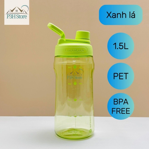 Bình nước LocknLock 1.5L Active Large Bottle có quai xách nhựa PET BPA FREE HAP941 P3HStore