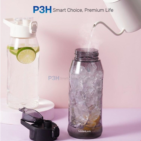 Bình Nước Nhựa LocknLock One Touch Sports Bottle ABF926 1.05L nắp mở 1 chạm có ống hút P3H