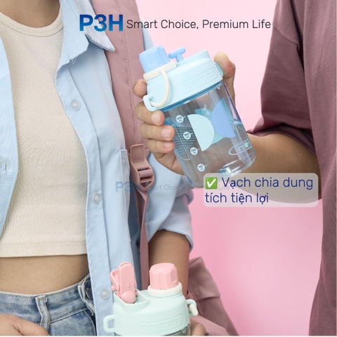 Bình nước nhựa Tritan Inochi Kita GLEE 560ml nhỏ gọn cá tính dễ dàng mang theo hằng ngày P3H