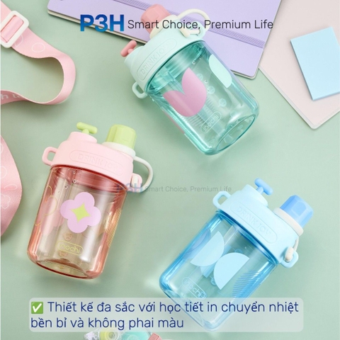 Bình nước nhựa Tritan Inochi Kita GLEE 560ml nhỏ gọn cá tính dễ dàng mang theo hằng ngày P3H