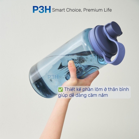 Bình nước thể thao nhựa Tritan Inochi Kita Sport dung tích lớn 2L nắp vặn dễ di chuyển P3H