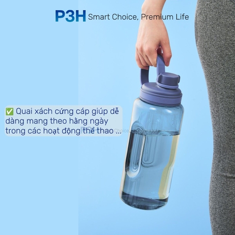 Bình nước thể thao nhựa Tritan Inochi Kita Sport dung tích lớn 2L nắp vặn dễ di chuyển P3H
