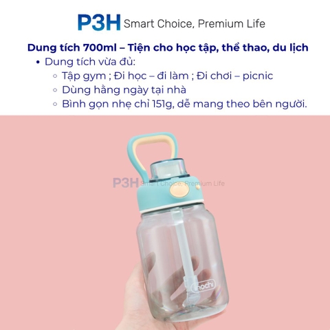 Bình Nước Tritan Kita Gummy 700ml – Kèm Decal Trang Trí, Thiết Kế Trẻ Trung, Tiện Lợi Mọi Lúc P3H